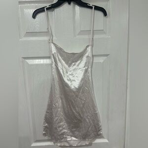 White Satin Slip Dress